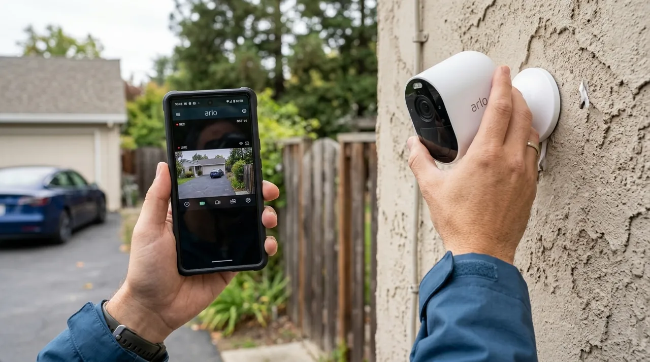 Adjusting a wireless security camera experiencing WiFi issues