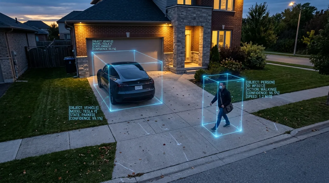 AI detecting a car and a person