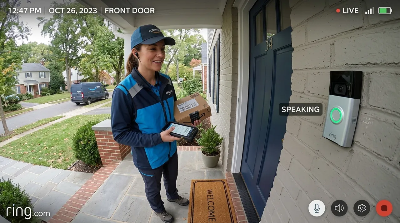 A delivery worker receiving instructions