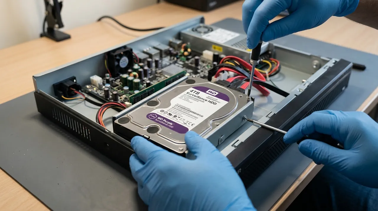 Installing a hard drive into a recorder