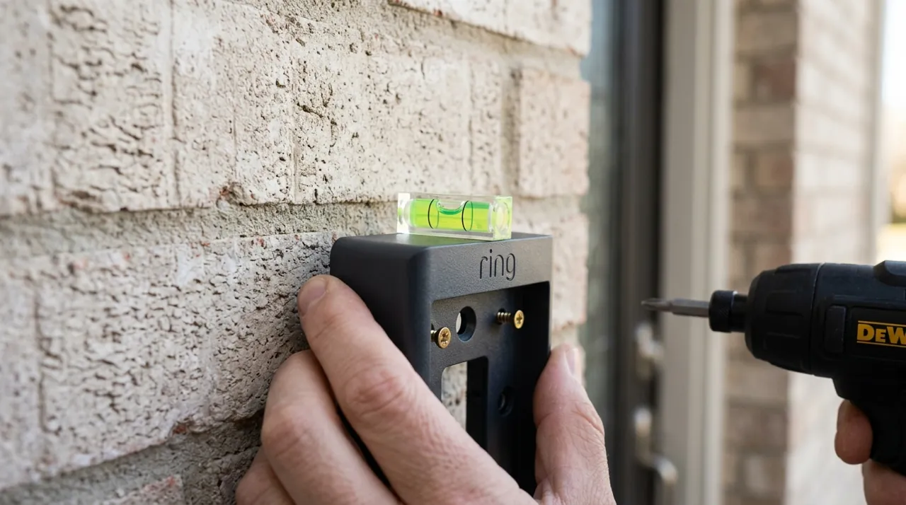 Leveling a video doorbell mounting bracket