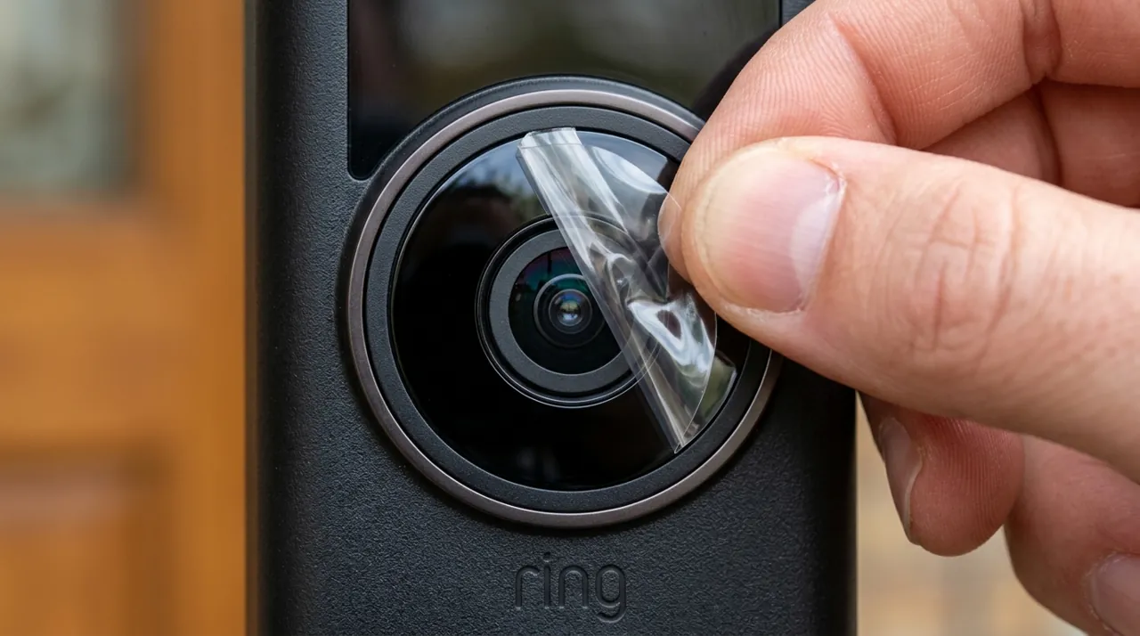 Peeling protective film from a camera