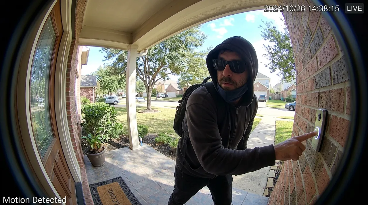 A person pressing a doorbell button
