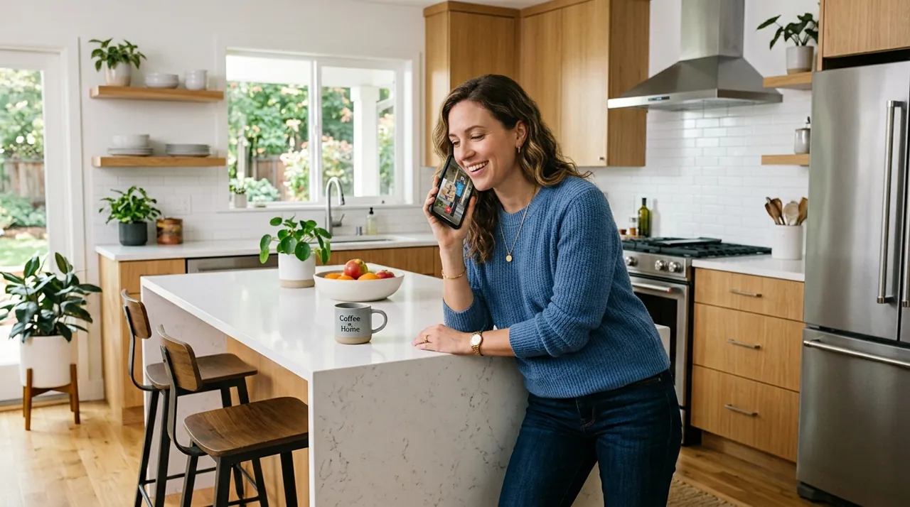 A woman talking on a phone
